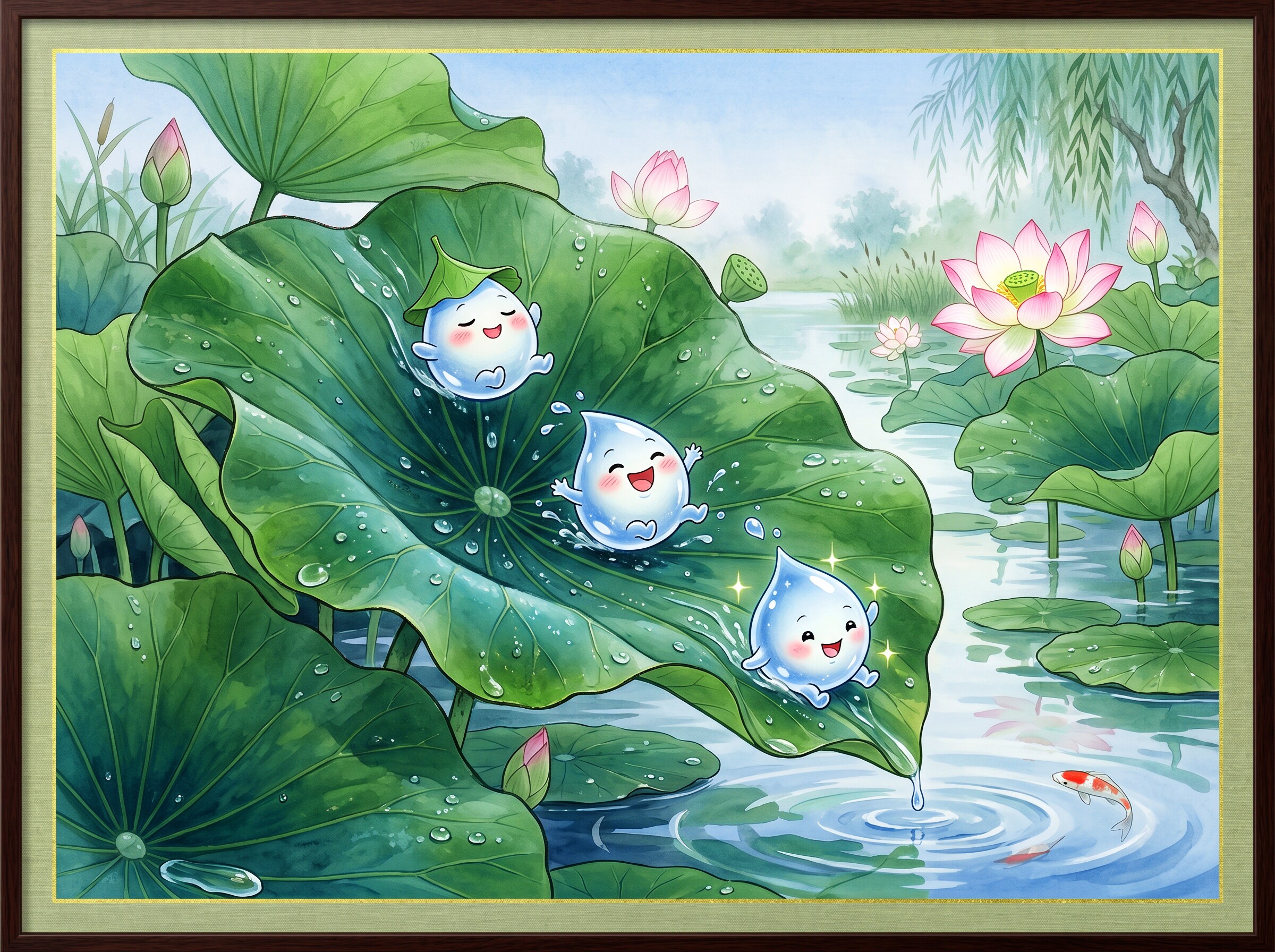 蓮の葉のたまり水