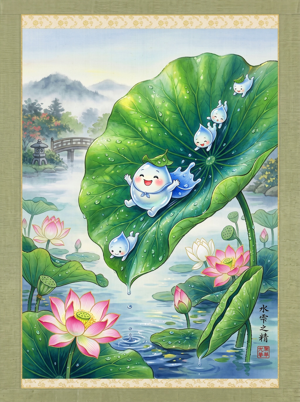 蓮の葉のたまり水