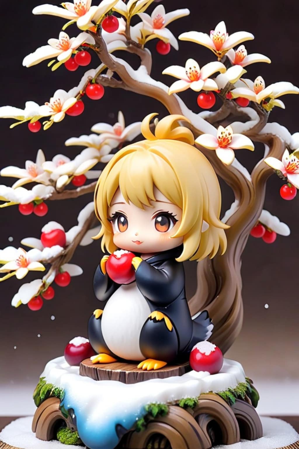 盆栽とペンギンガールちゃん