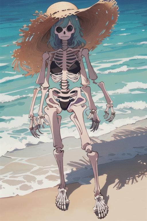 かろうじて骸骨に水着を着させた | の人気AIイラスト・グラビア