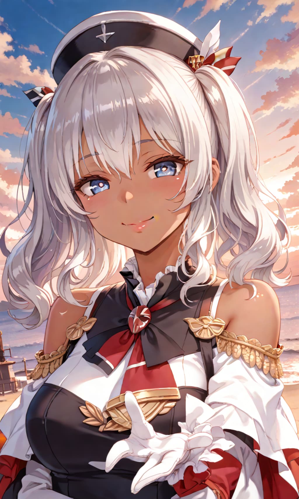 銀髪ツインテール美女5