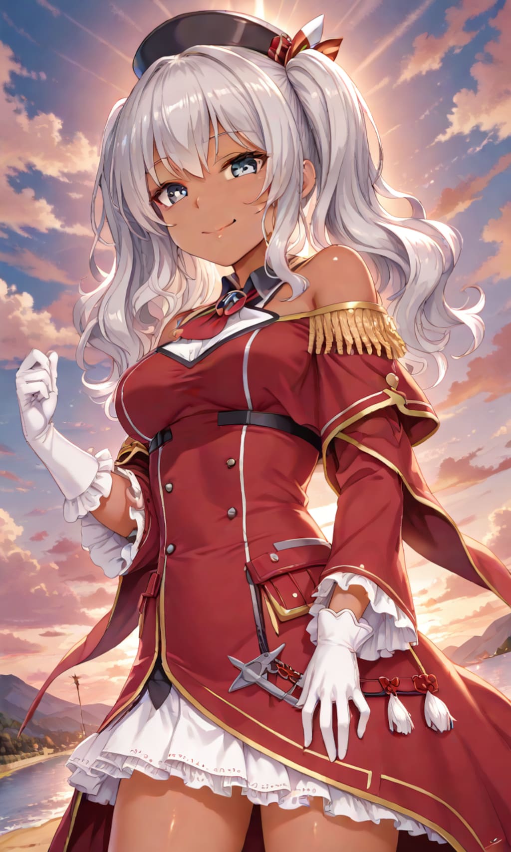 銀髪ツインテール美女5