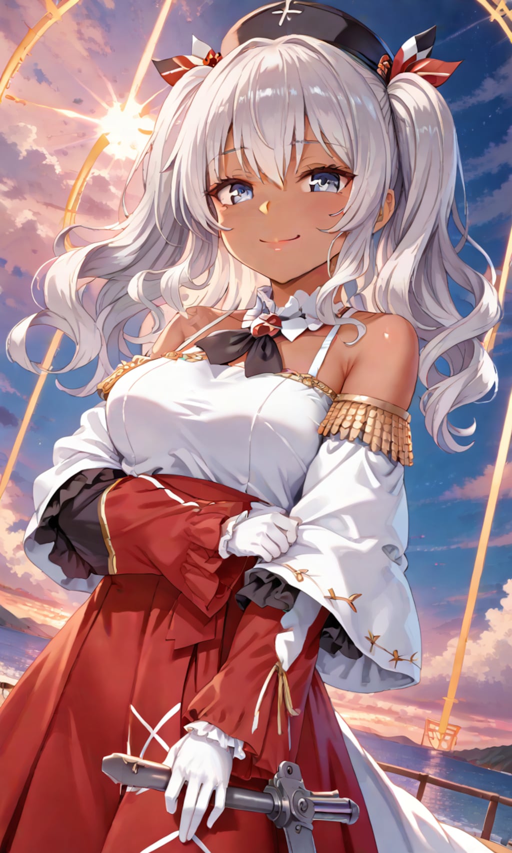 銀髪ツインテール美女5