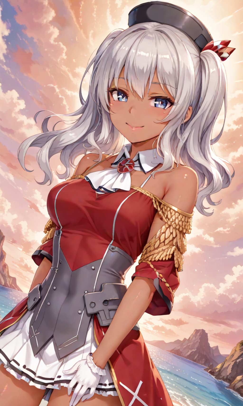 銀髪ツインテール美女5