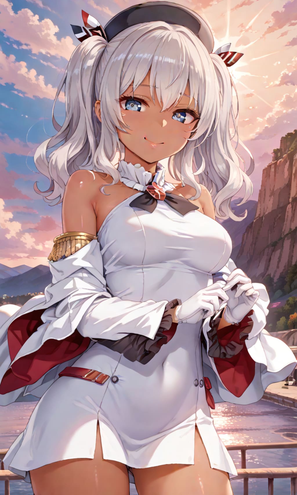 銀髪ツインテール美女5