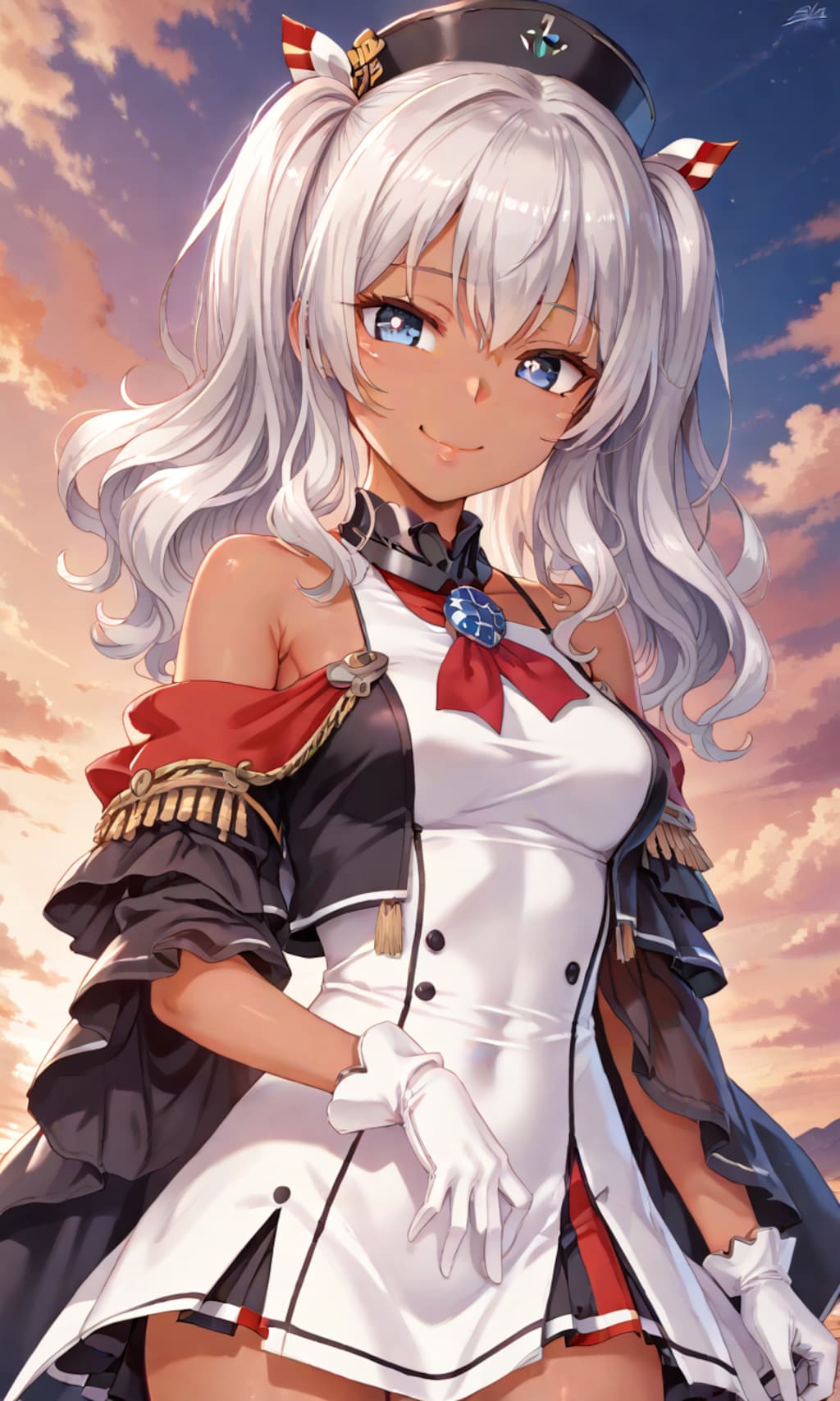 銀髪ツインテール美女5