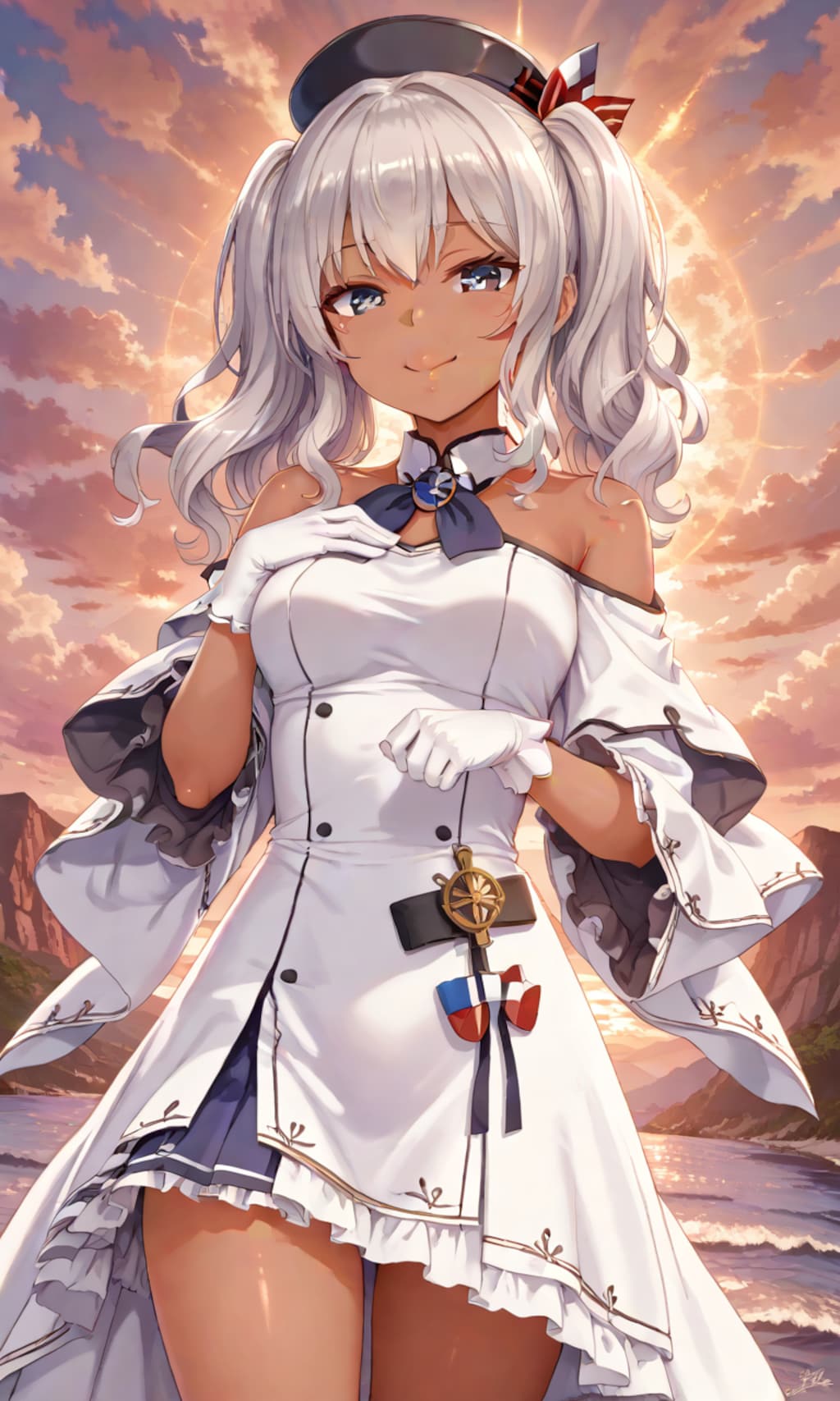 銀髪ツインテール美女5