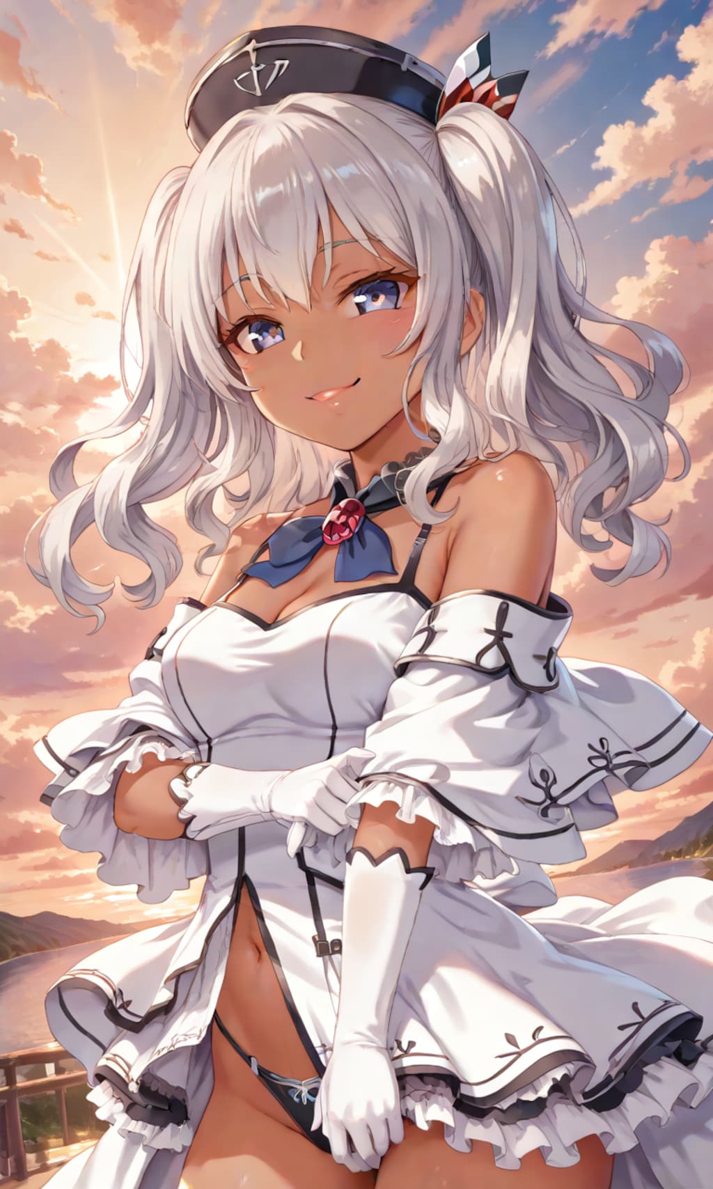 銀髪ツインテール美女5