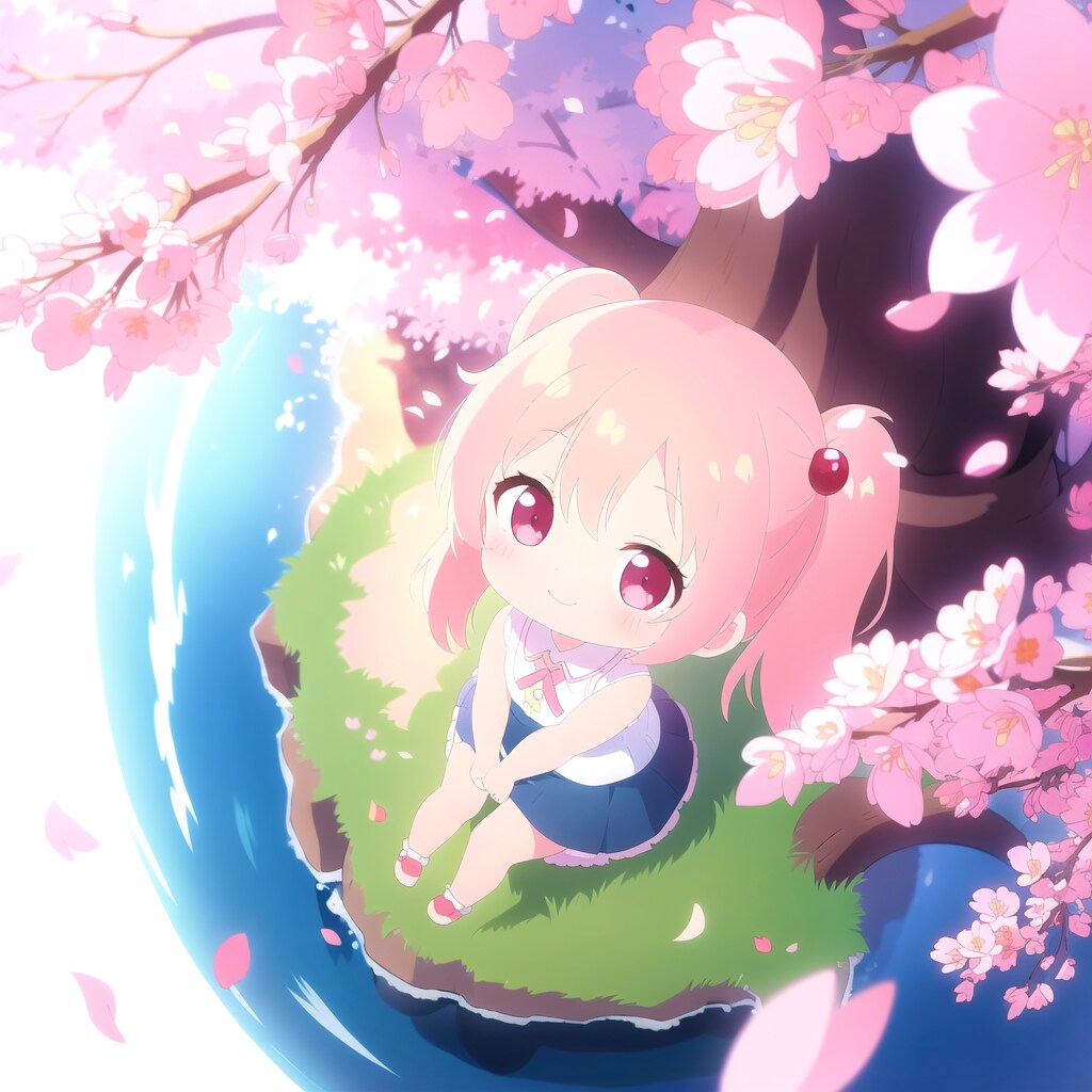 大きな桜の木の下で