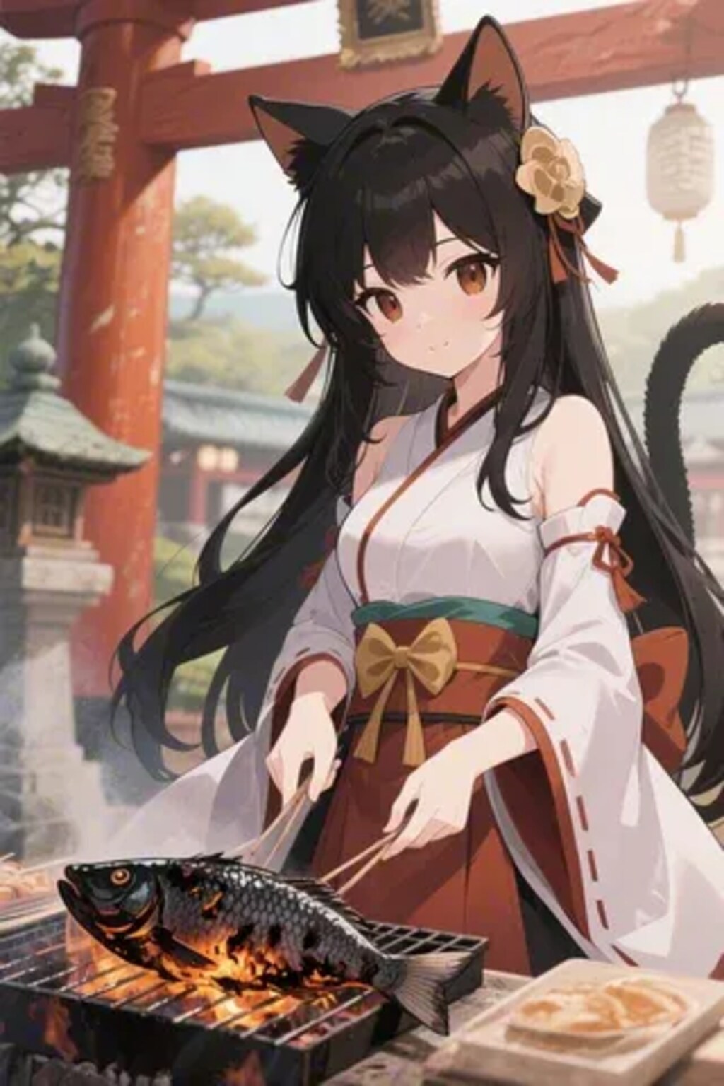 おさかにゃを焼くさくらちゃん