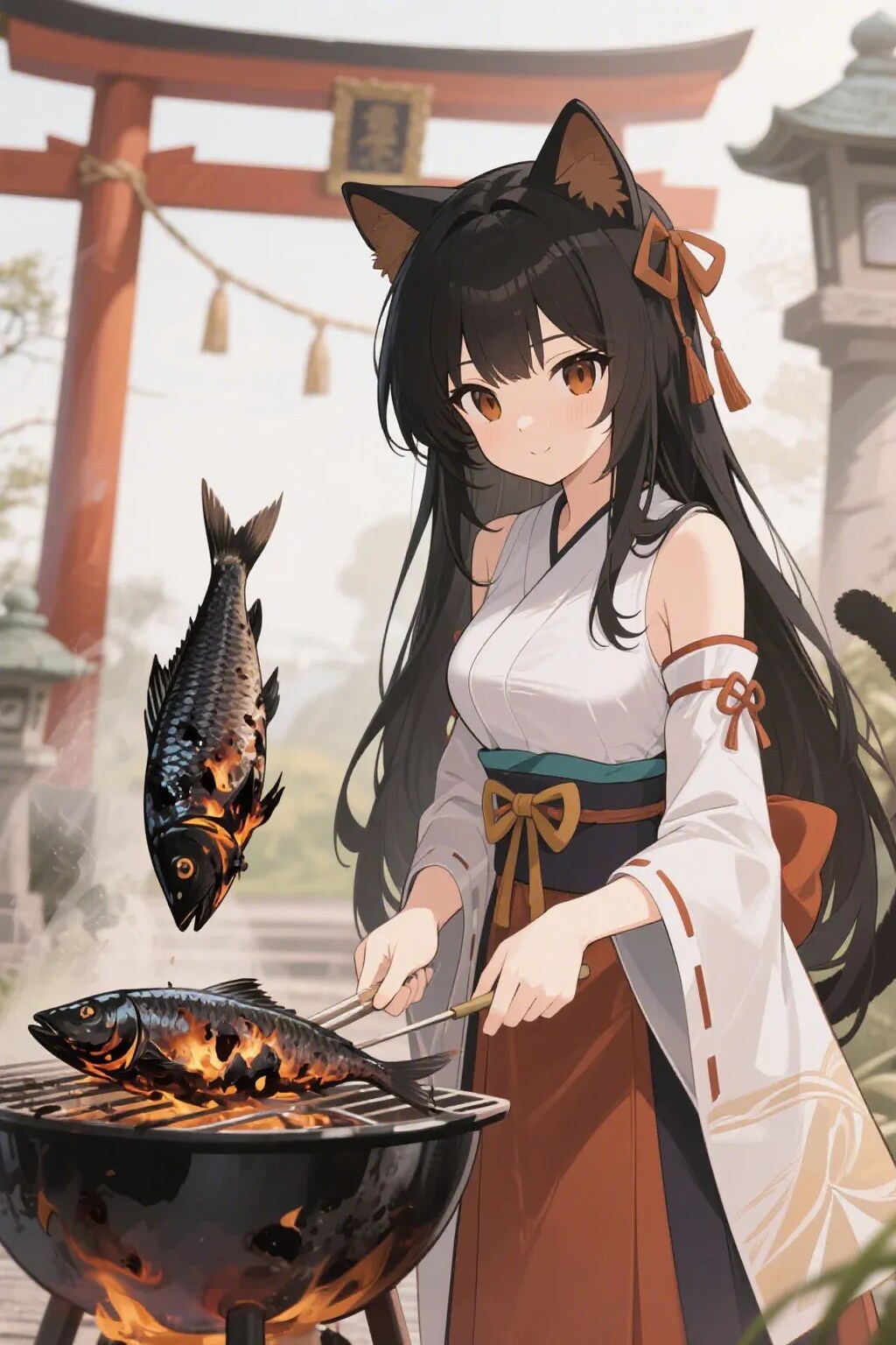 おさかにゃを焼くさくらちゃん