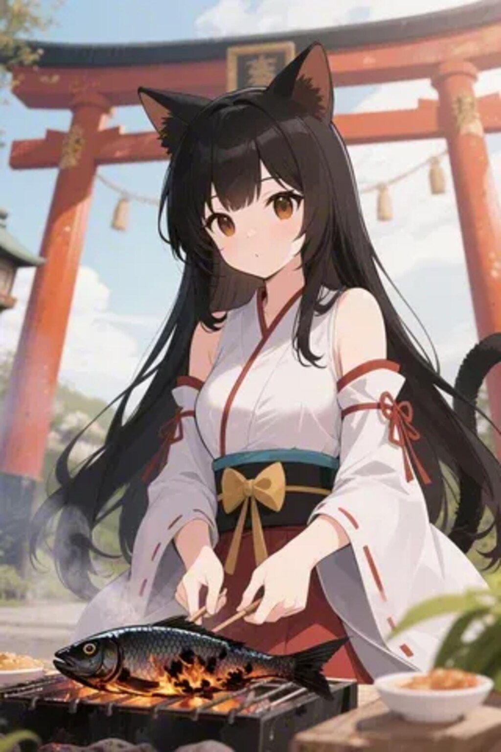 おさかにゃを焼くさくらちゃん