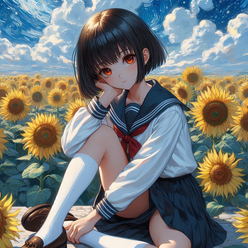 ひまわりと少女🌻