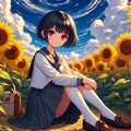 ひまわりと少女🌻 2枚目