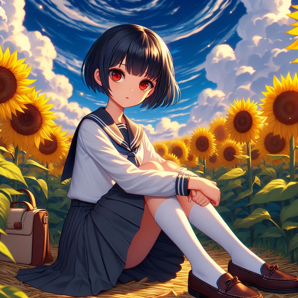 ひまわりと少女🌻