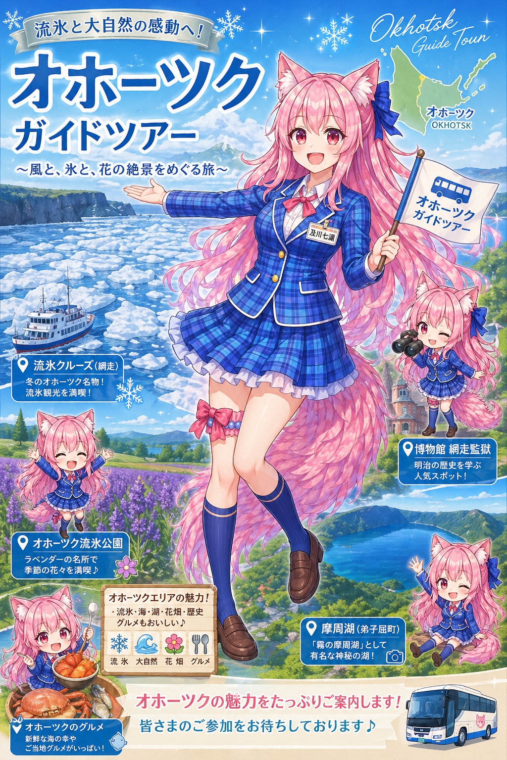 狐耳娘のバスガイド オホーツク編