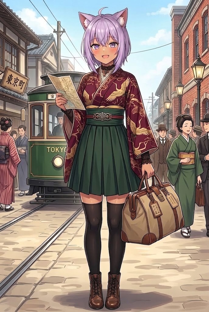 大正ロマン時代の和洋折衷衣装のシス | の人気AIイラスト・グラビア