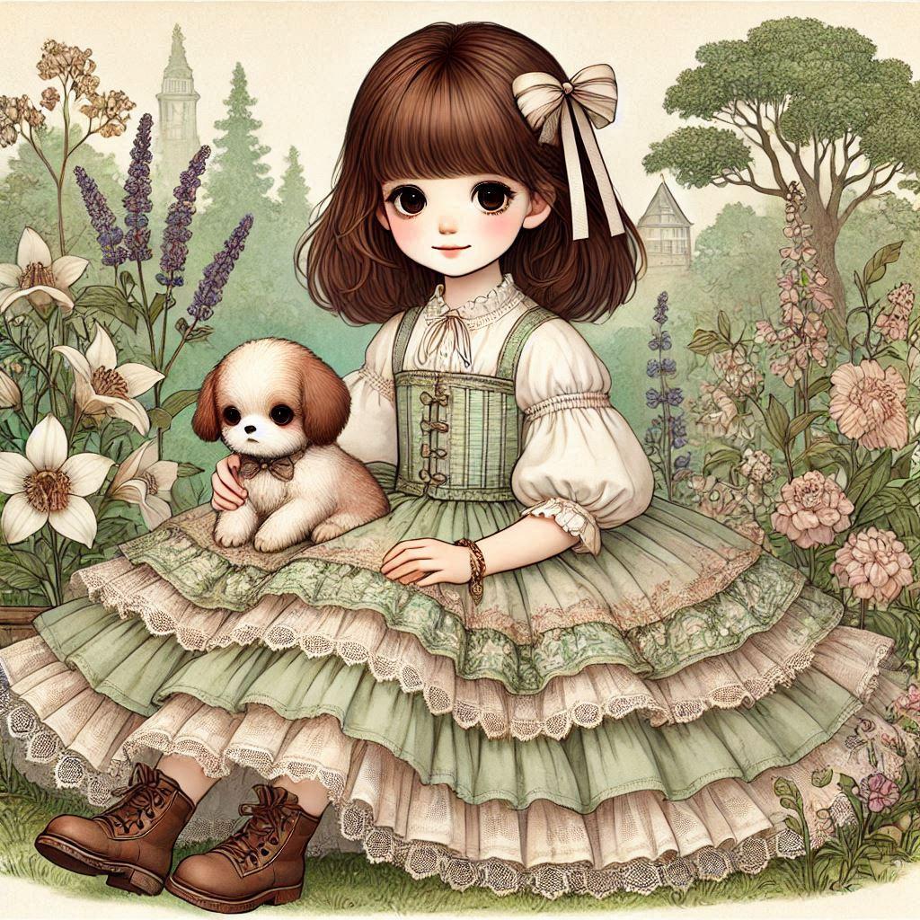 子犬と女の子