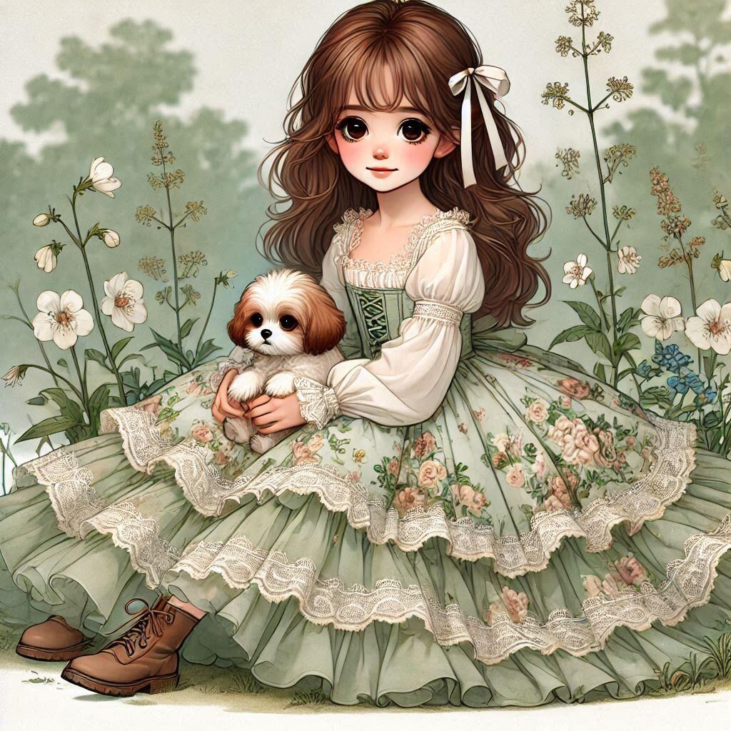 子犬と女の子