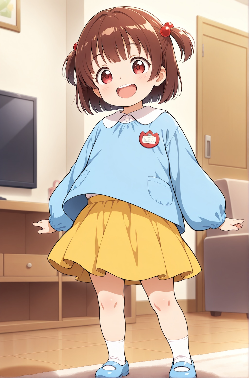 toddlercon,kindergarten_uniform_smog,yellow skirt,:d,