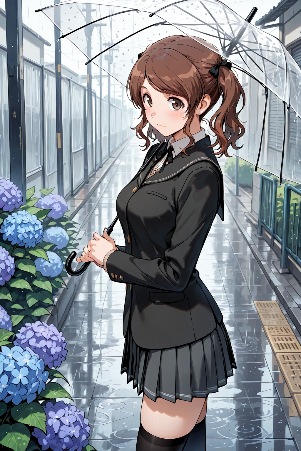 傘と紫陽花