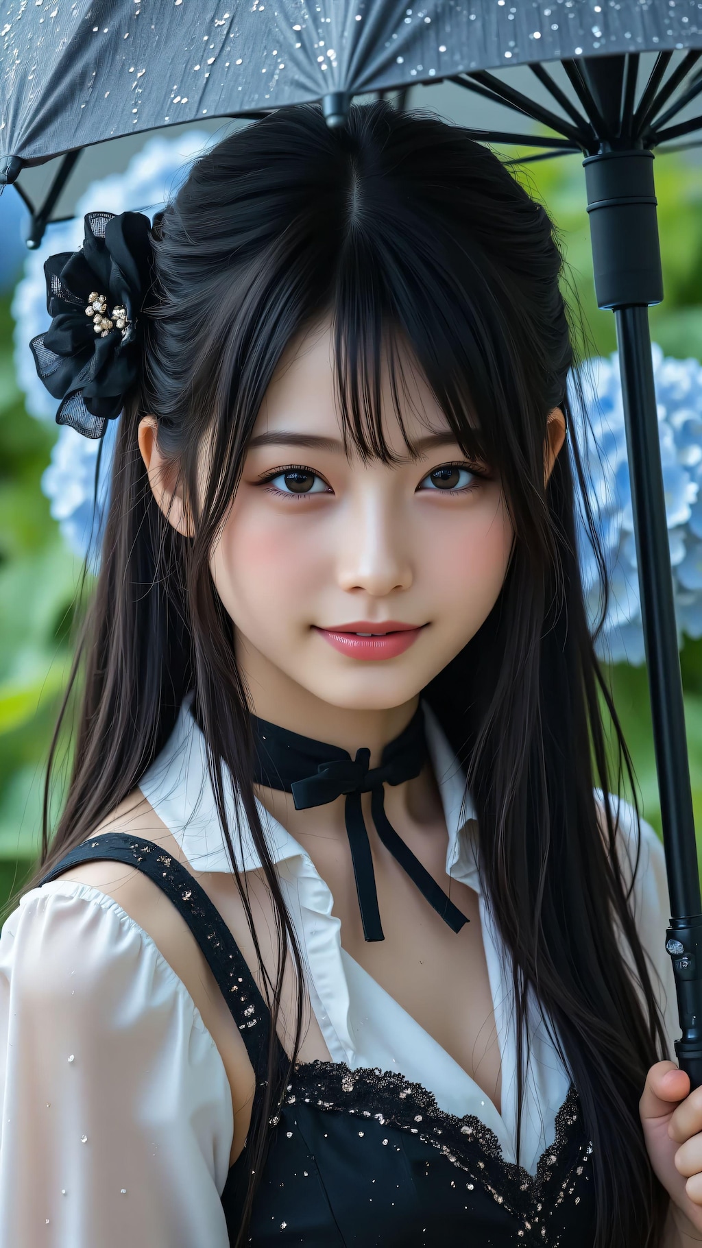 雨と紫陽花（FLUX）