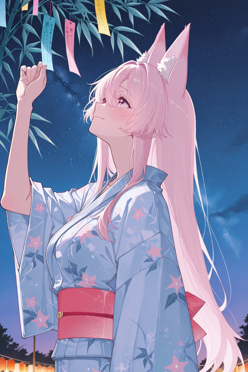 星空の狐耳娘