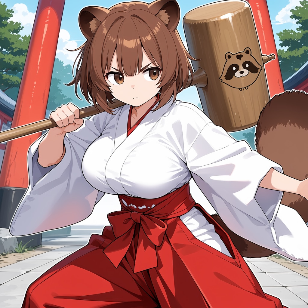 戦う巫女タヌキちゃん