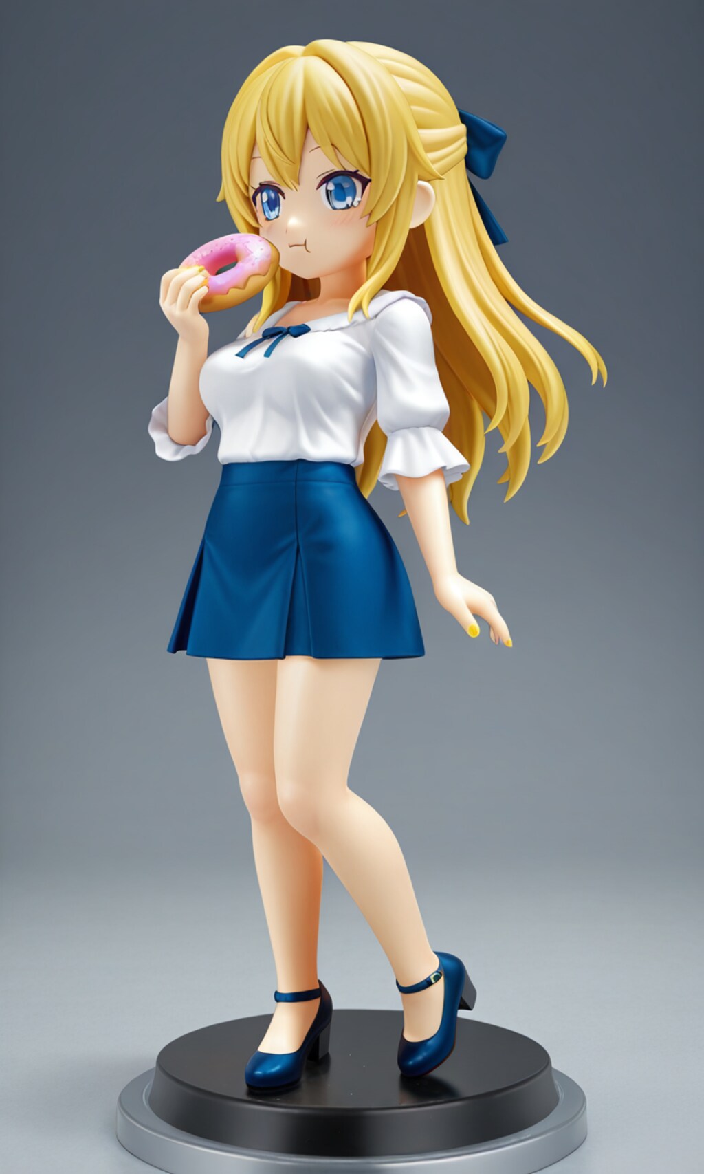 ドーナツを食べる金髪ちゃんフィギュア