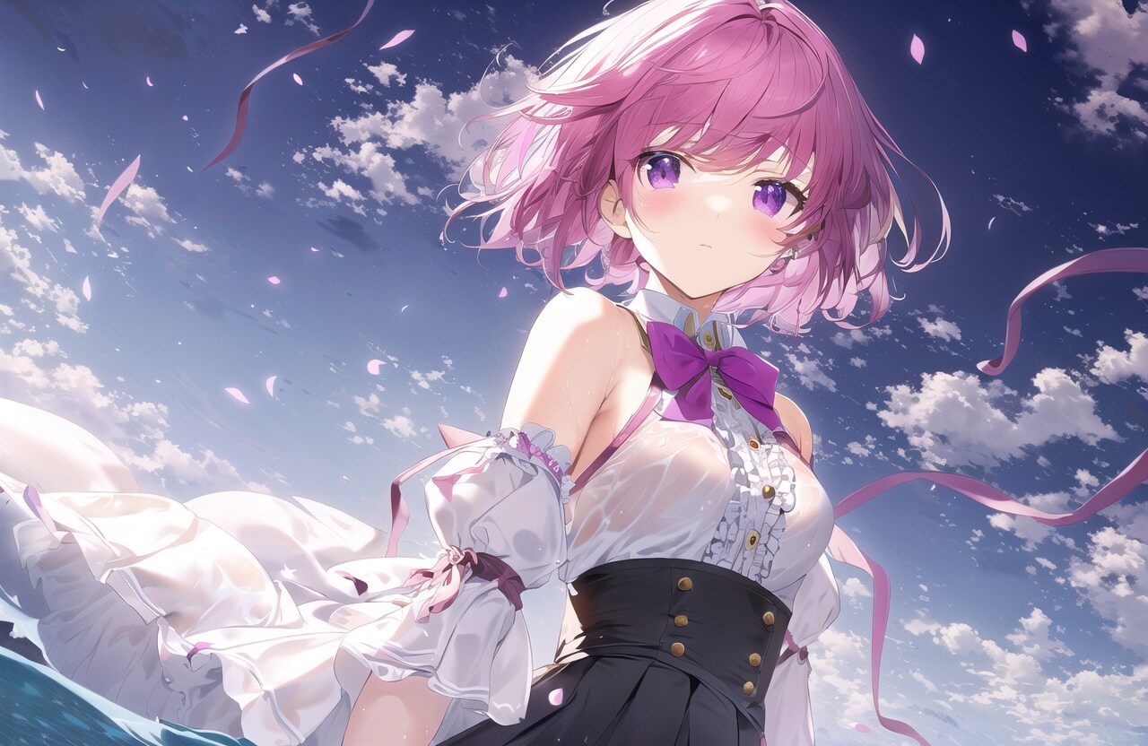 風になびく女の子