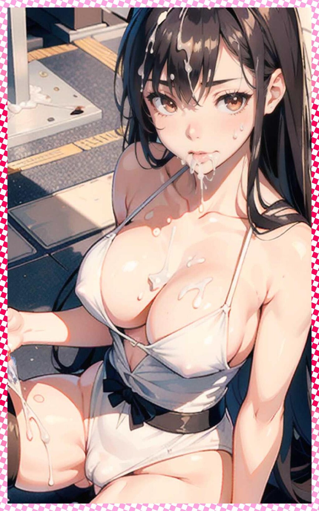 水着ぶっかけたアート　 swimsuit bukkake art