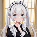 白髪ツインテエルフメイドちゃん 2枚目