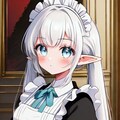白髪ツインテエルフメイドちゃん 4枚目