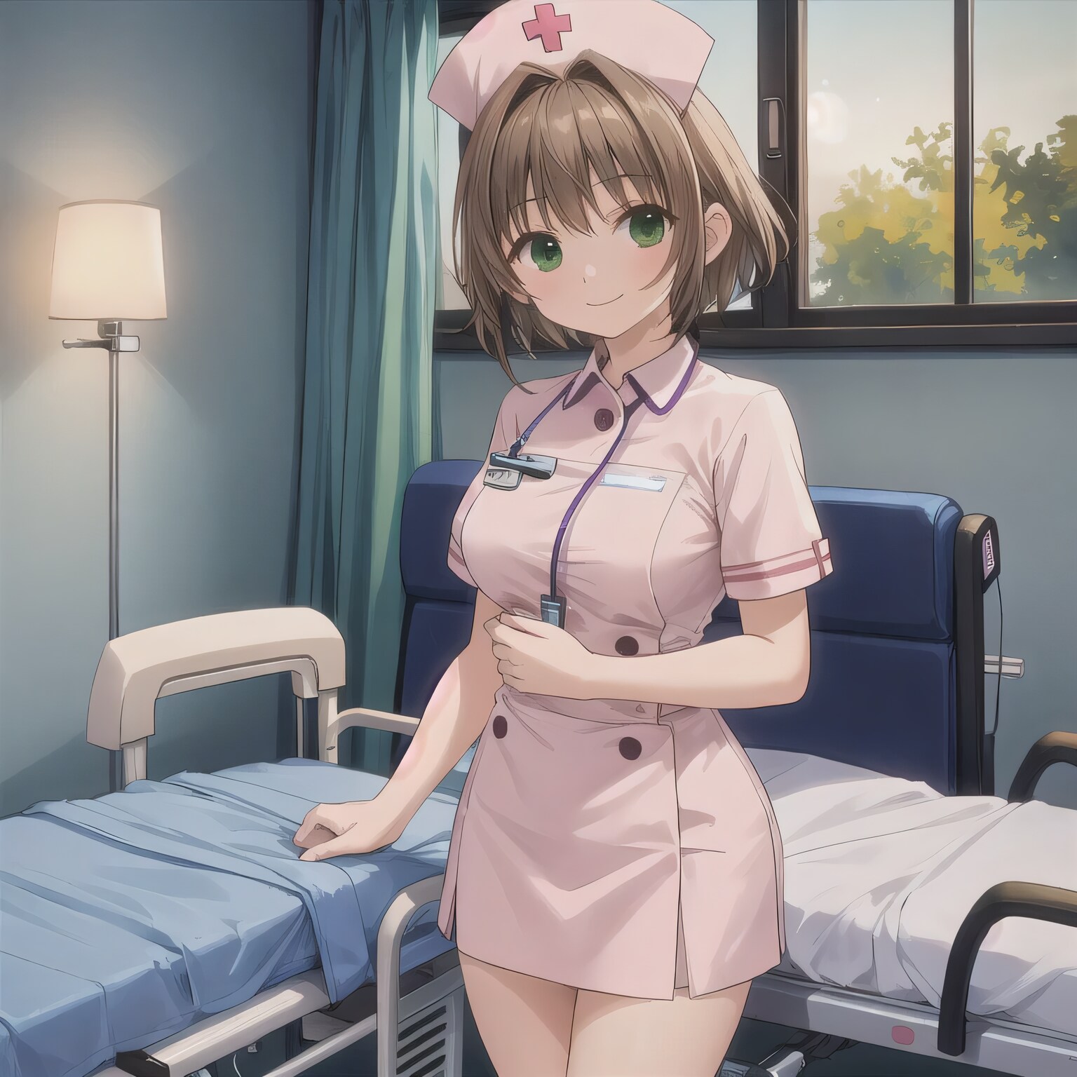 茶髪ボブで看護服の少女 | の人気AIイラスト・グラビア