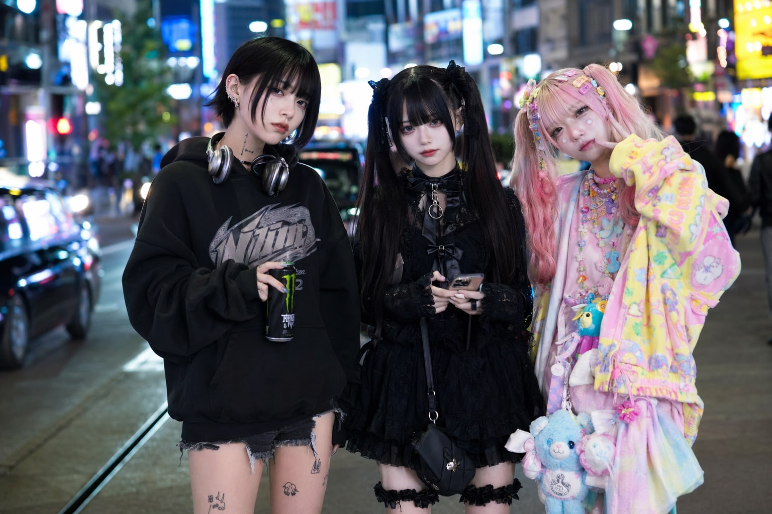 個性派ファッション3人組