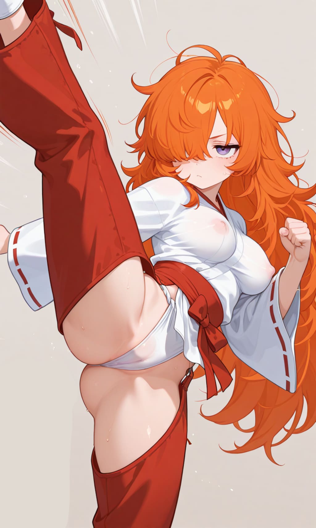 巫女のハイキック