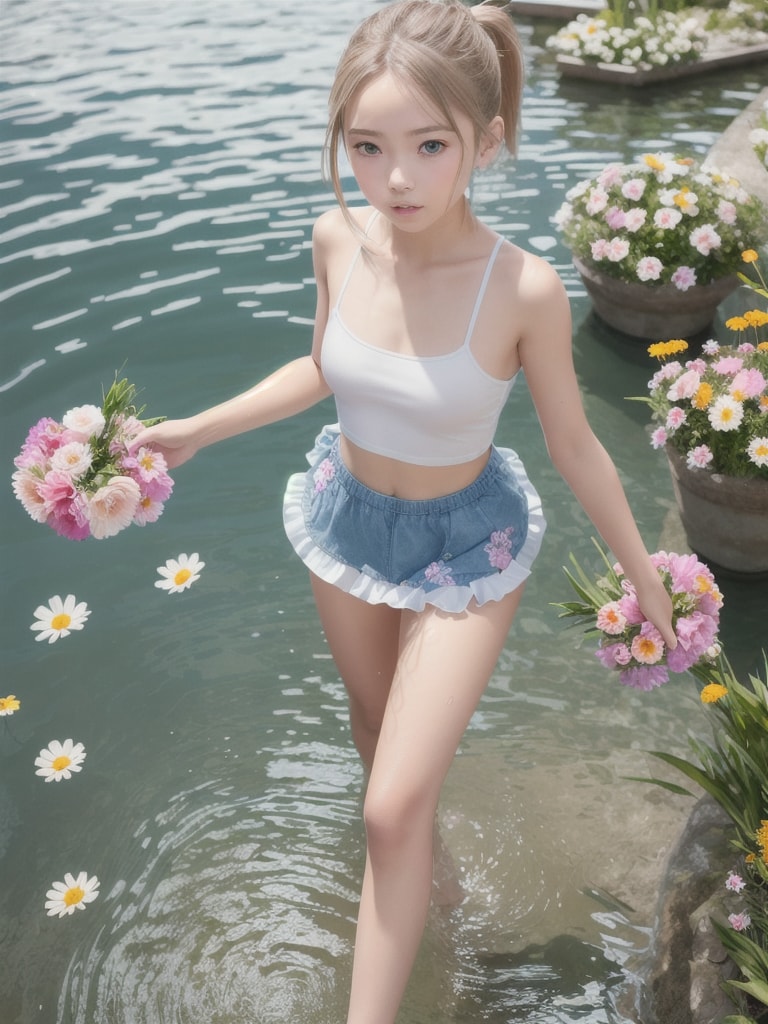 花売りの少女が手ぶらで来たと思ったら、魔法で花出してた。と思ったら水面を歩く魔法も使ってた。