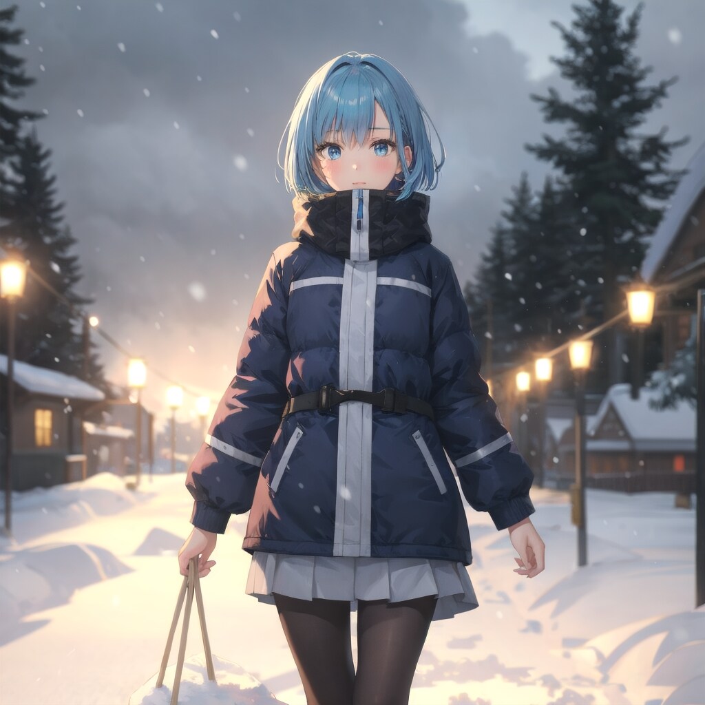 雪降る中を歩く | の人気AIイラスト・グラビア