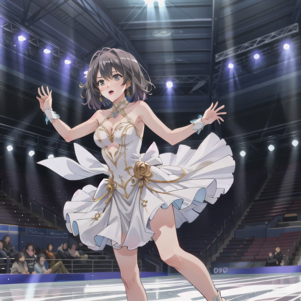 黒髪ボブでフィギュアの少女２