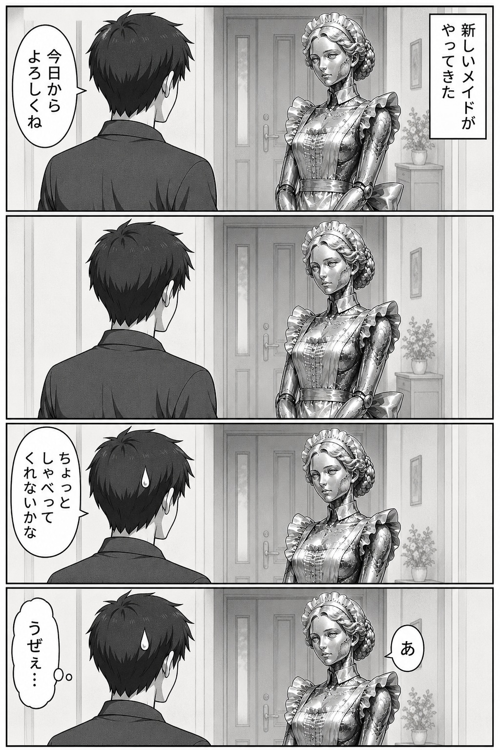 【漫画】寡黙なメタルメイドは◯◯が好き♡