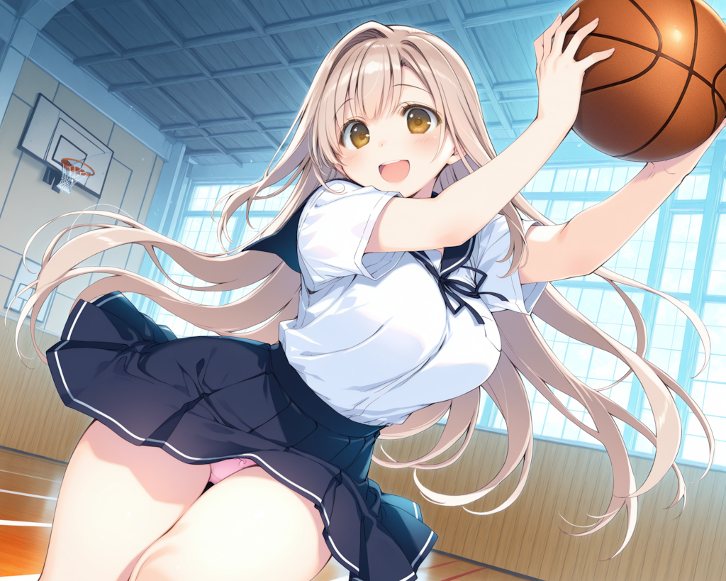 バスケでチラり