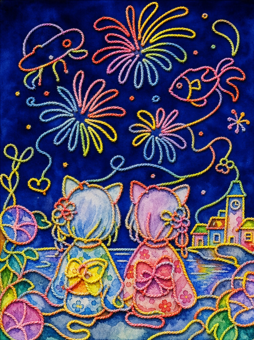 毛糸の花火