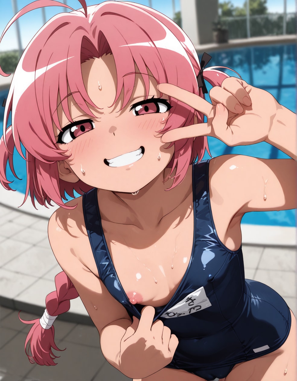 中原小麦♡スク水中出し