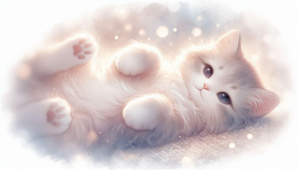 柔らかい絵柄の猫ちゃん
