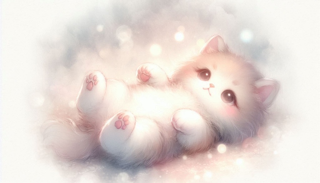 柔らかい絵柄の猫ちゃん