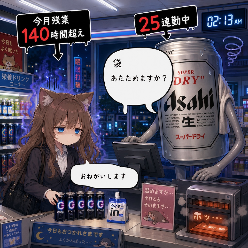 社畜な女の子とビール缶