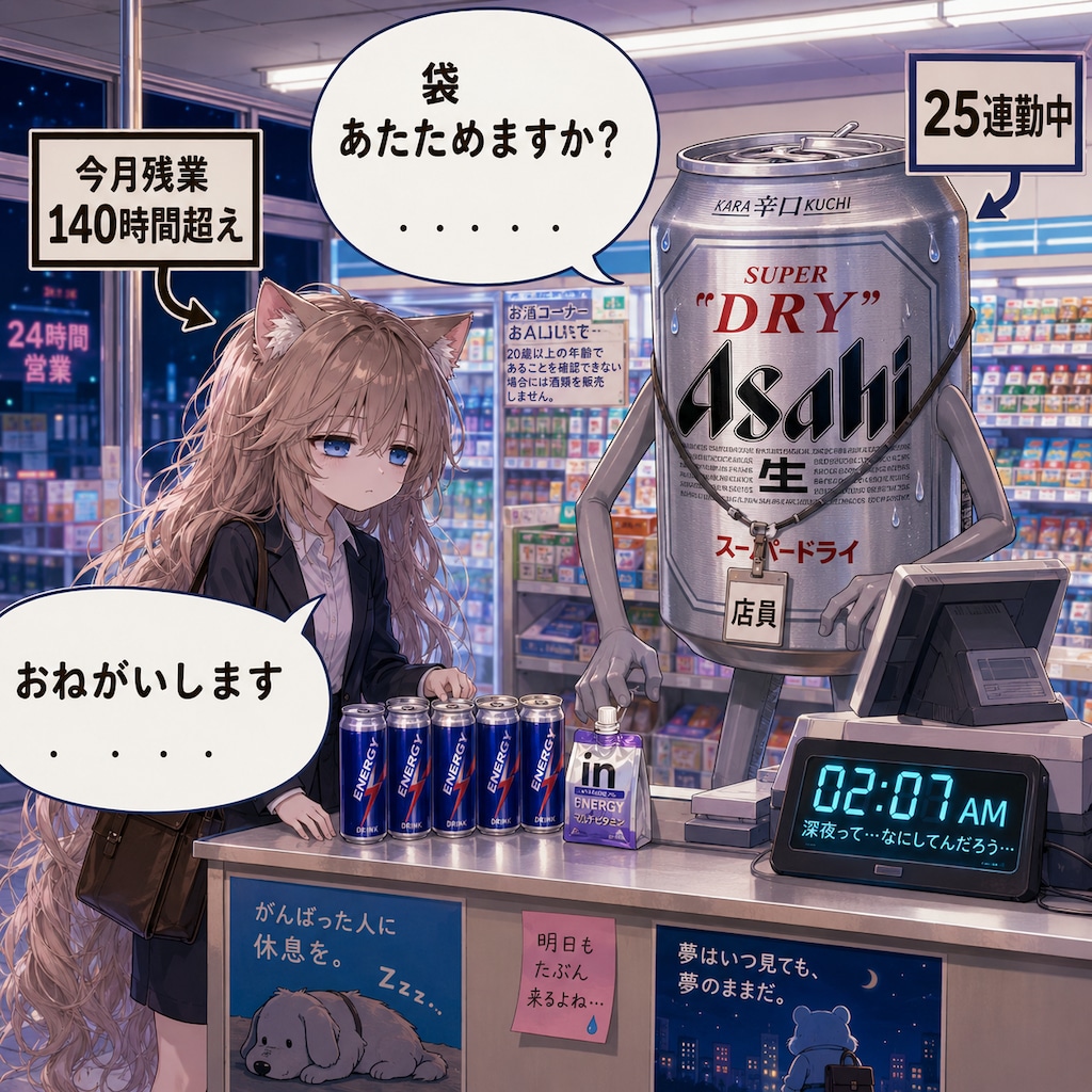 社畜な女の子とビール缶