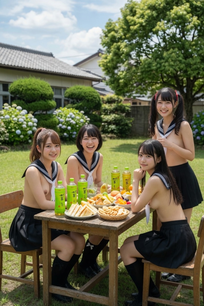 トップレス学園お昼休み