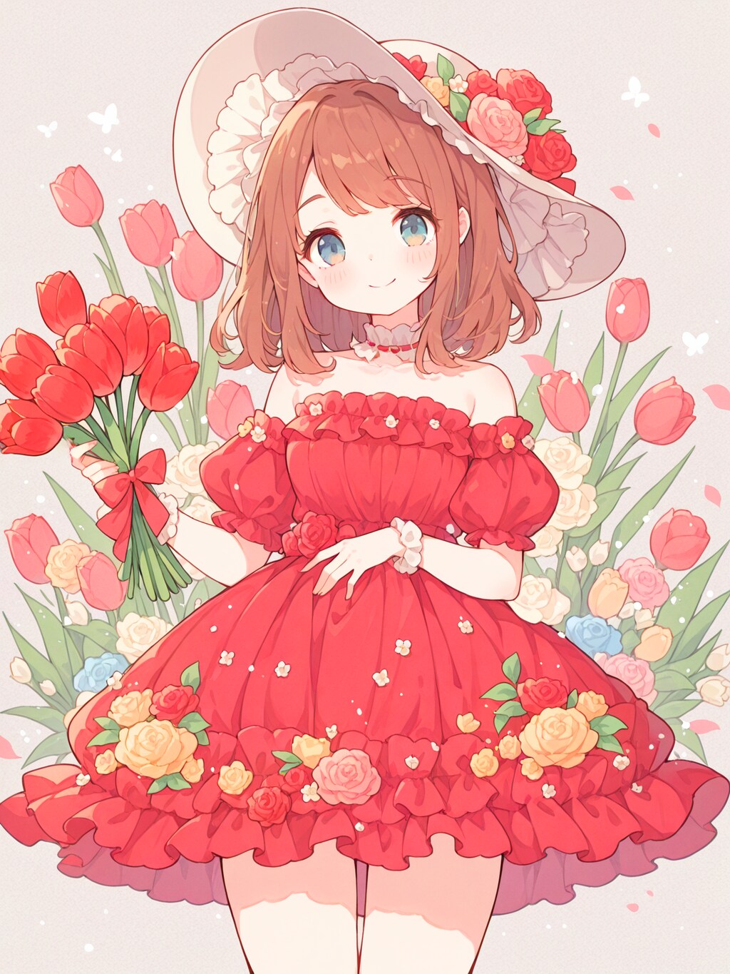 真紅のチューリップドレス