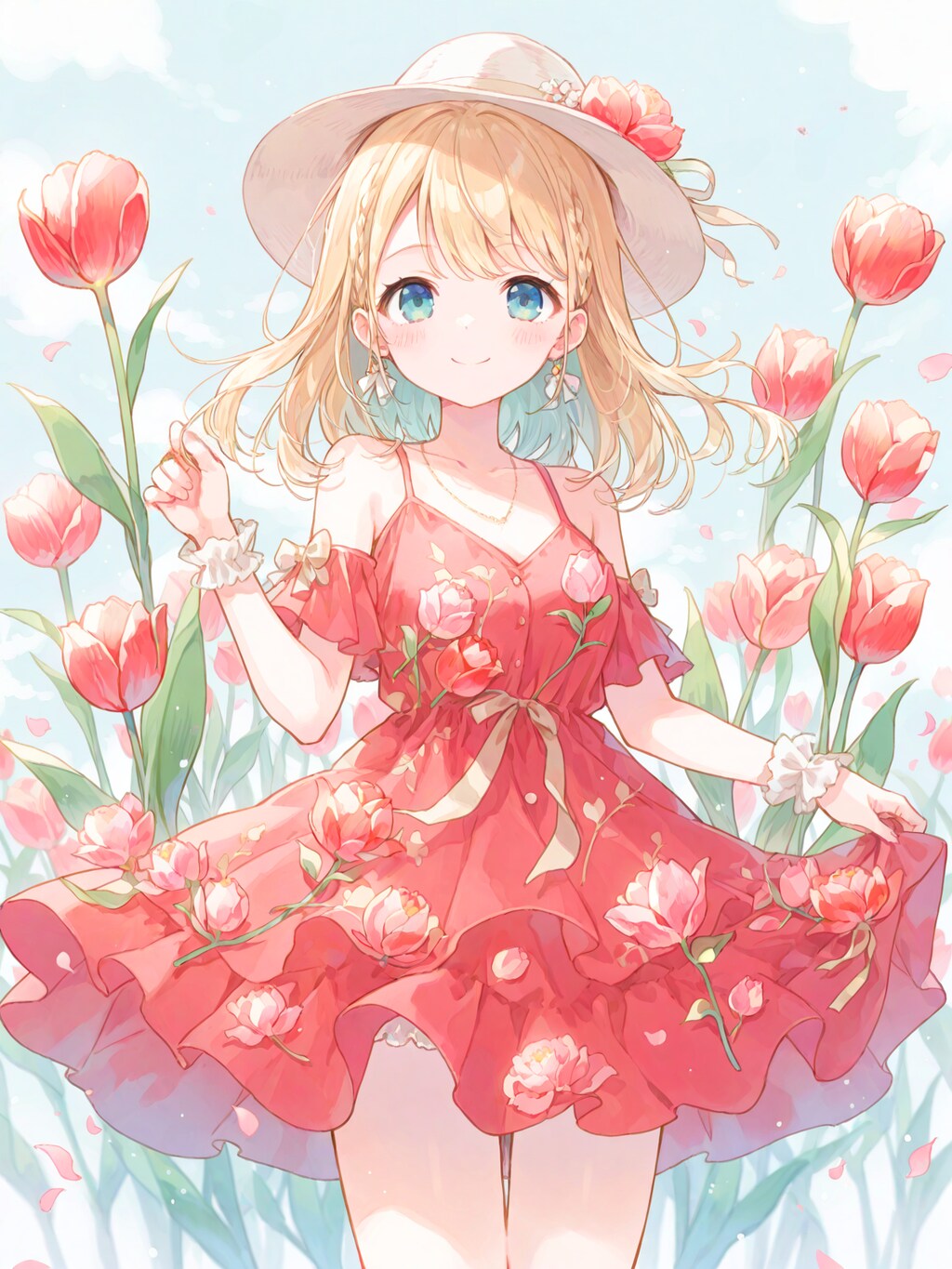 真紅のチューリップドレス